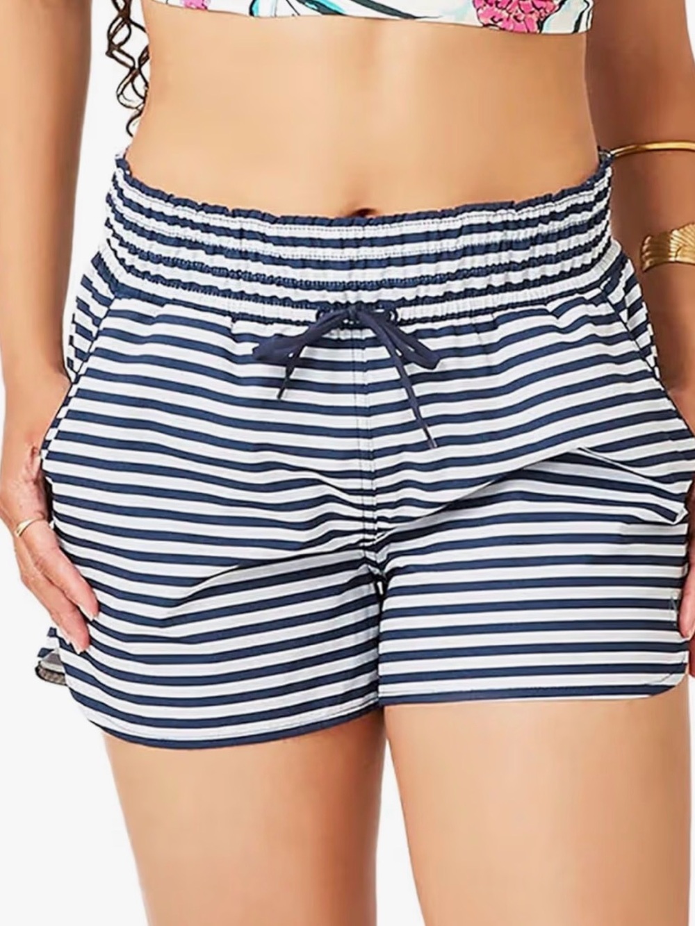 Carve Design Bali board shorts Striped Navy and White Women’s Drawstring Shorts